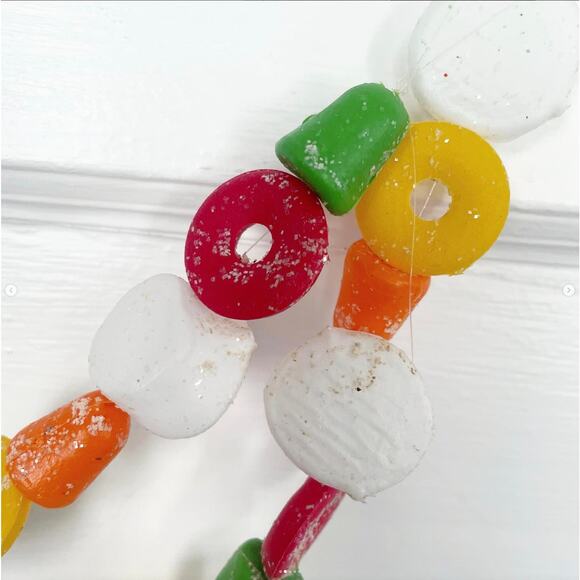Vintage Christmas Plastic Blow Mold Sugar Candy Bead Garland Gumdrop Marshmallow - Picture 2 of 5